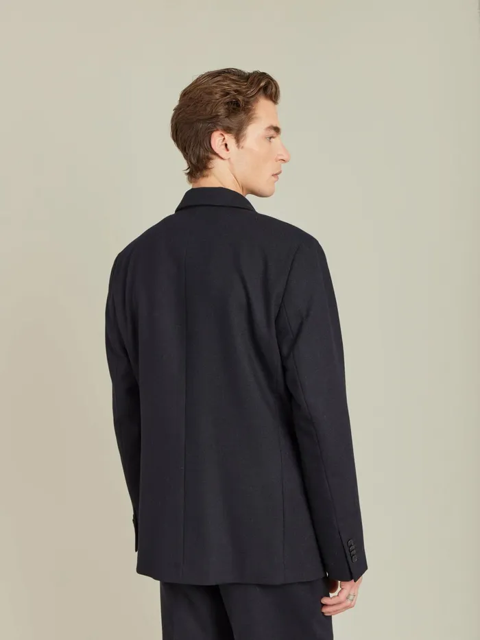 Agns B Jackets and Coats Men Black Wool Gabardine Jacket