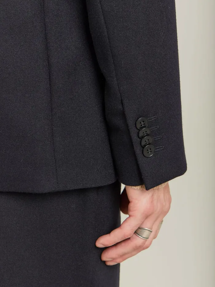 Agns B Jackets and Coats Men Black Wool Gabardine Jacket