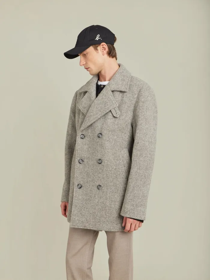 Agns B Jackets and Coats Men Brown Felted Wool Coat