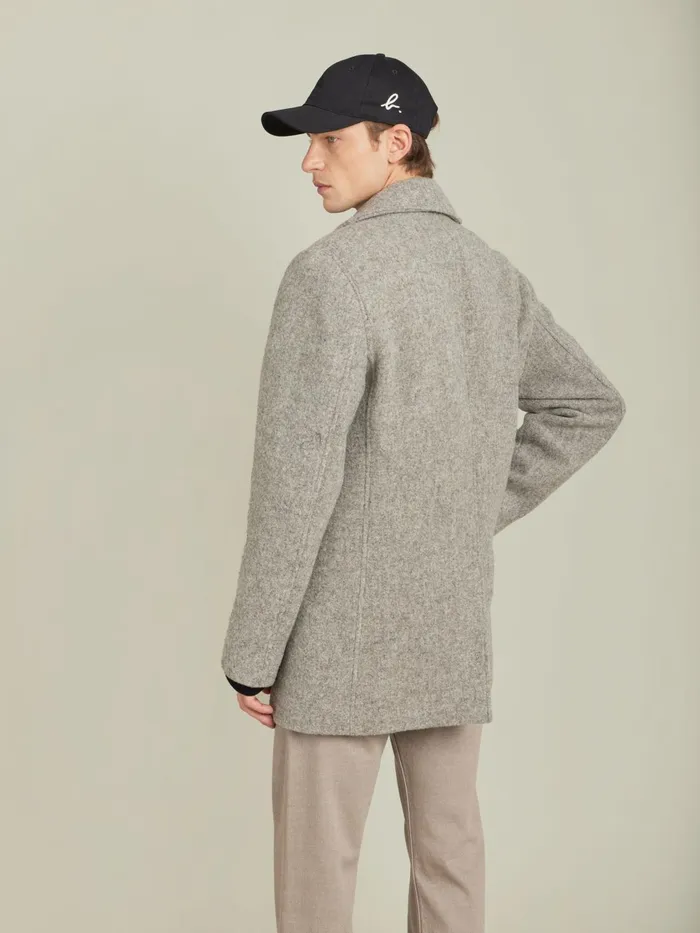 Agns B Jackets and Coats Men Brown Felted Wool Coat