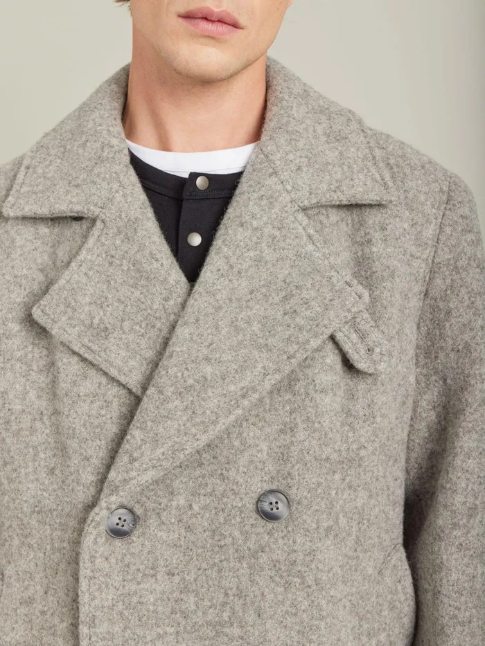 Agns B Jackets and Coats Men Brown Felted Wool Coat