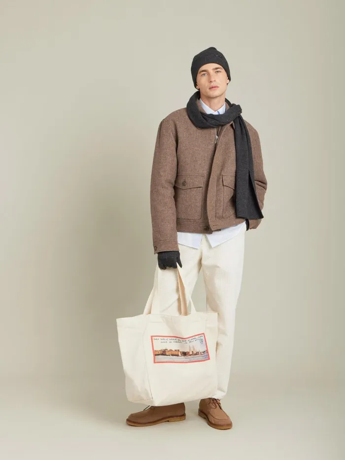 Agns B Jackets and Coats Men Brown Shetland Wool Jacket