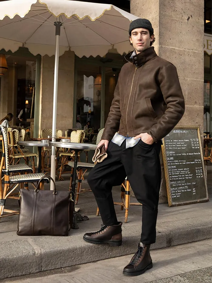 Agns B Jackets and Coats Men Brown Zipped Jacket