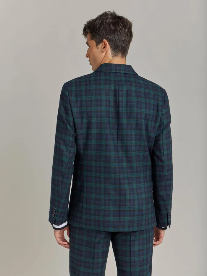 Agns B Jackets and Coats Men Green Wool Checked Jacket