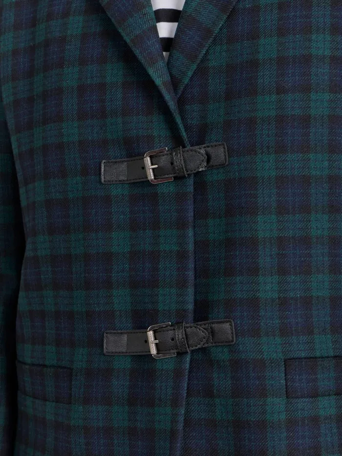 Agns B Jackets and Coats Men Green Wool Checked Jacket
