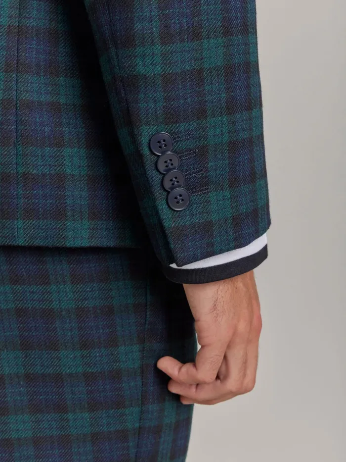 Agns B Jackets and Coats Men Green Wool Checked Jacket