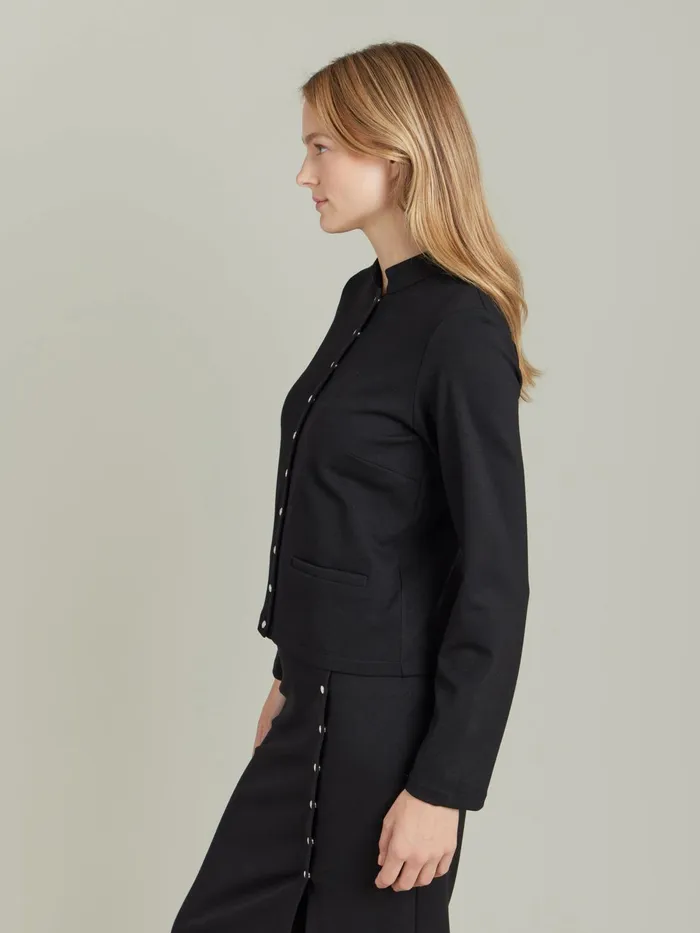 Agns B Jackets and Coats Women Black Milano Viscose Tambour Jacket