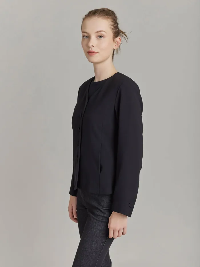 Agns B Jackets and Coats Women Black Polyester Jacket