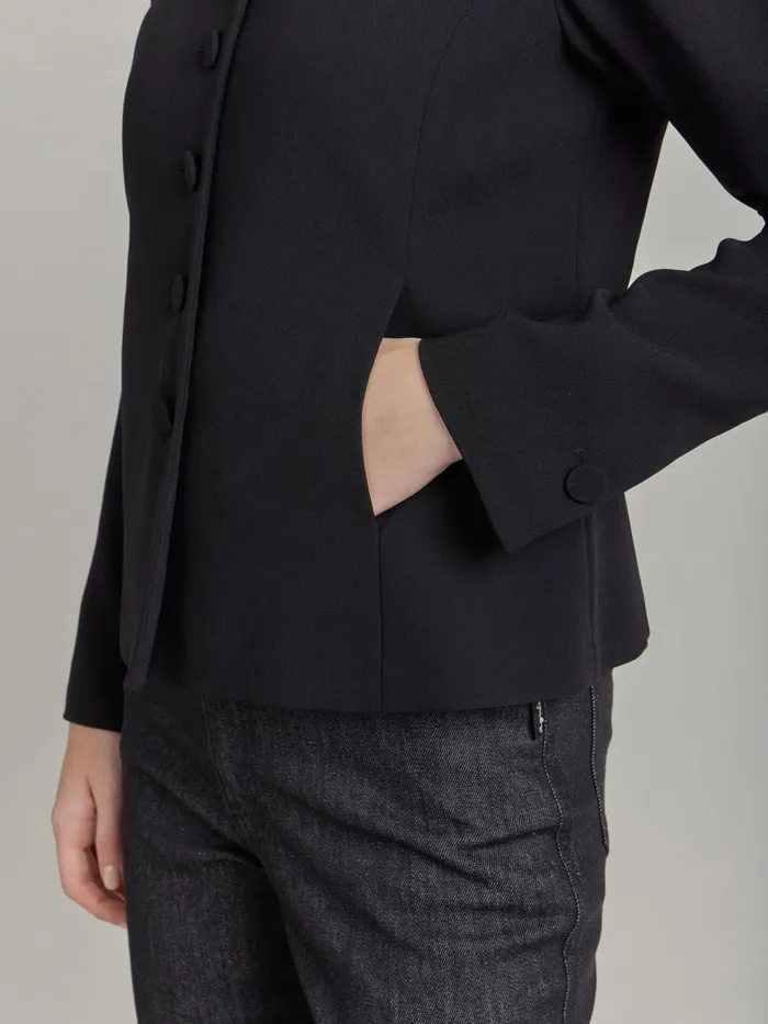 Agns B Jackets and Coats Women Black Polyester Jacket