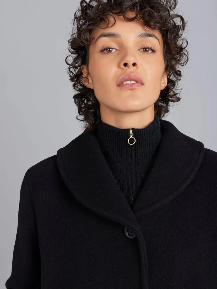 Agns B Jackets and Coats Women Black Wool Coat