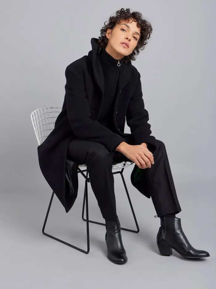 Agns B Jackets and Coats Women Black Wool Coat