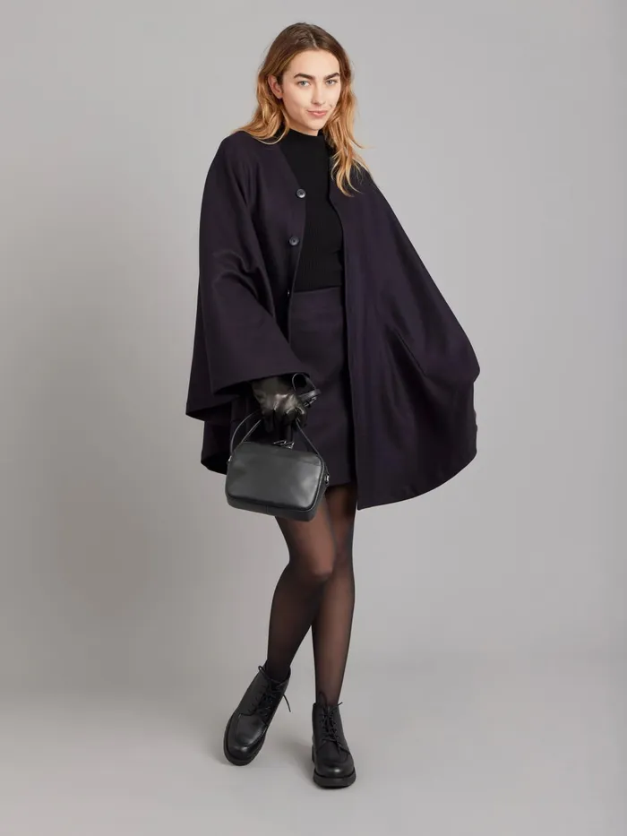 Agns B Jackets and Coats WomenMen Blue Wool Milano Unisex Cape