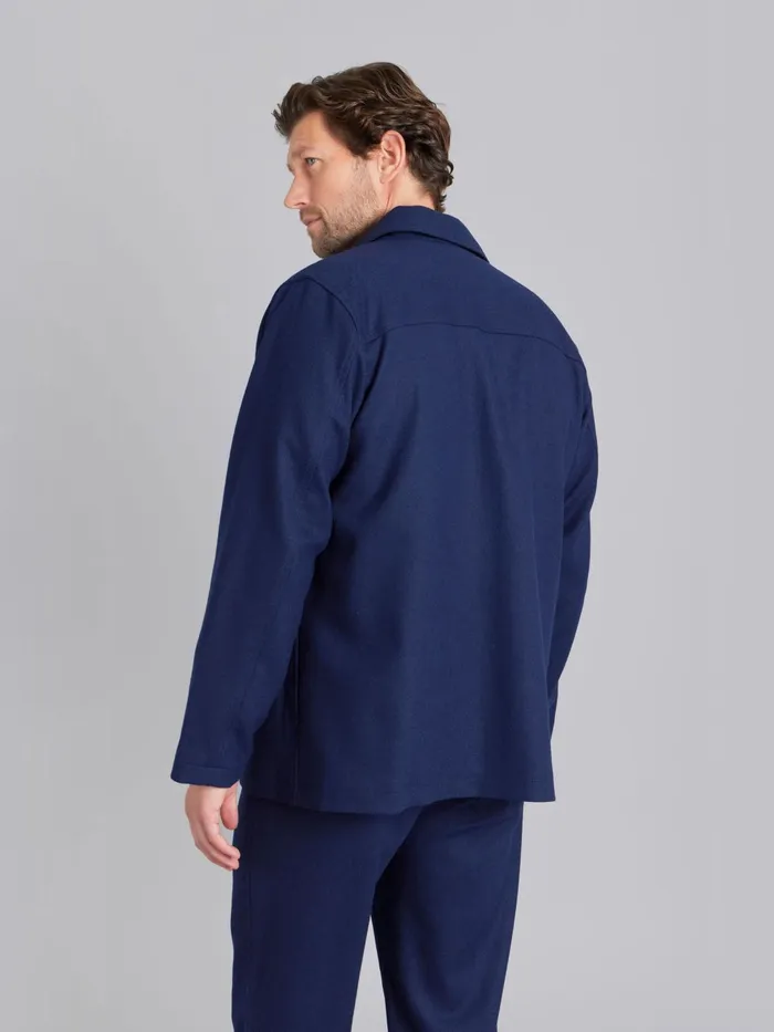 Agns B Jackets and Coats WomenMen Midnight Blue Flannel Nao Overshirt