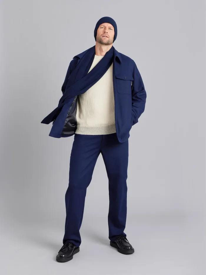 Agns B Jackets and Coats WomenMen Midnight Blue Flannel Nao Overshirt
