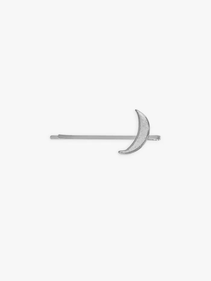 Agns B Jewellery and Watches Women Silver Brass Lune Hair Clip
