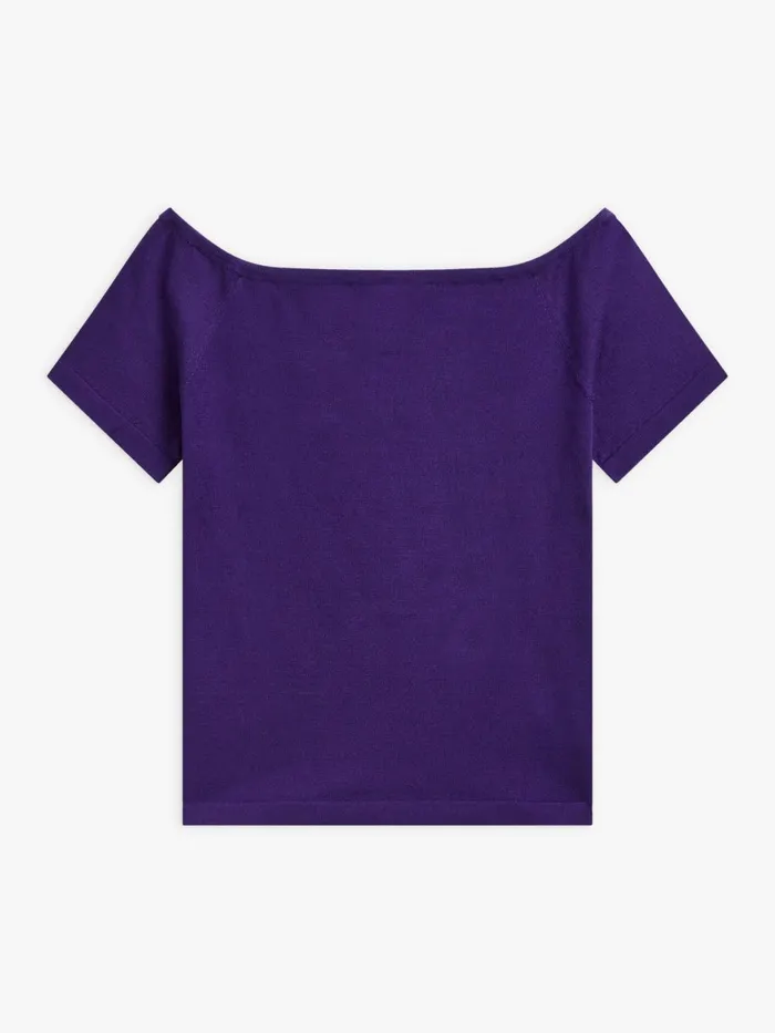 Agns B Jumpers Women Purple Cotton Boat Neck Minnie Jumper