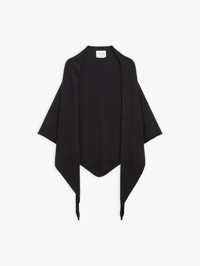 Agns B Scarves Women Black Cashmere Wrap Scarf