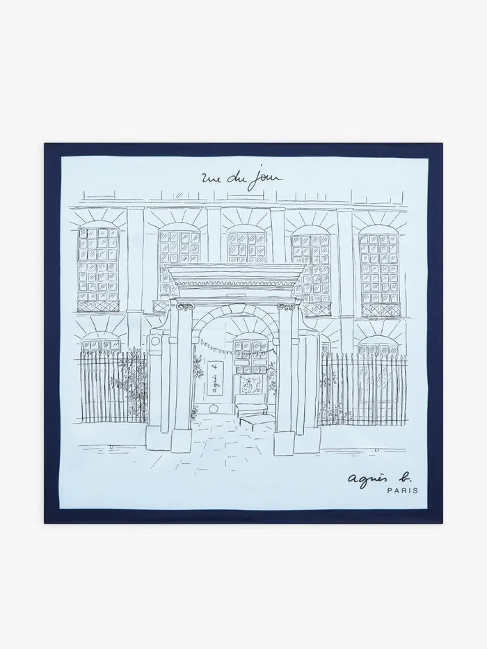 Agns B Scarves WomenMen Light Blue Rue Du Jour Cotton Bandana