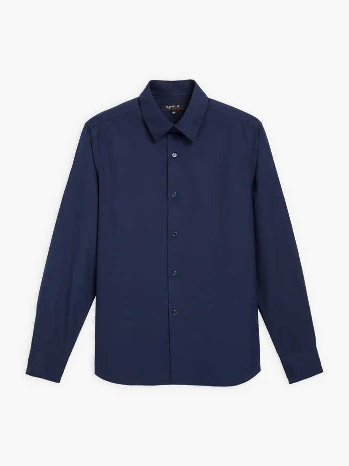 Agns B Shirts Men Blue Cotton Poplin Toto Shirt