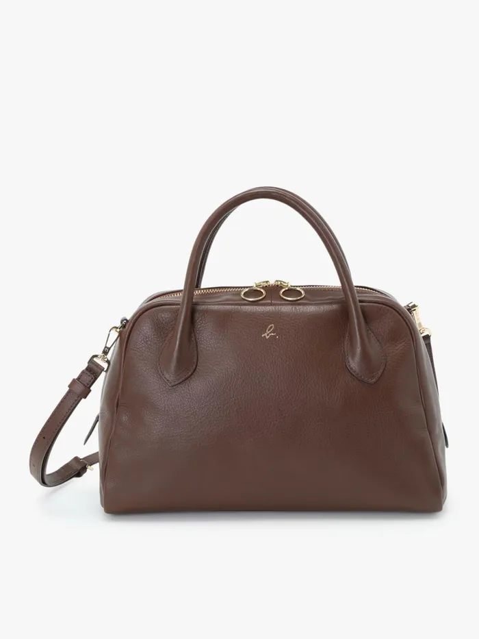 Agns B Shoulder Bags Women Brown Leather Boston Bag