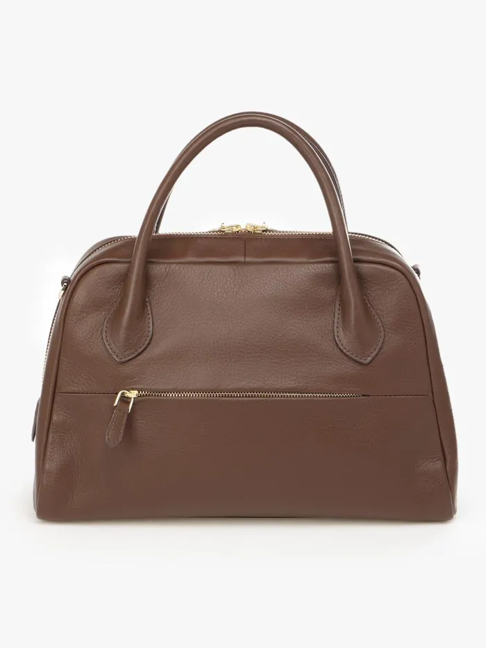 Agns B Shoulder Bags Women Brown Leather Boston Bag