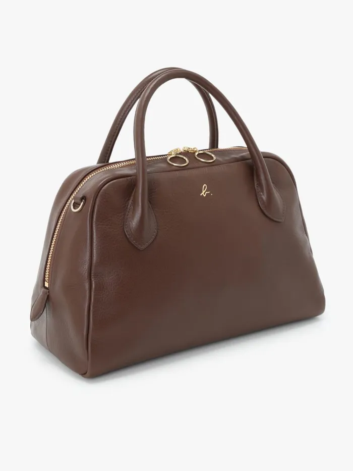 Agns B Shoulder Bags Women Brown Leather Boston Bag