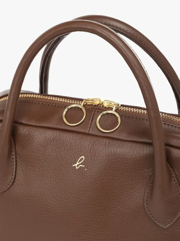 Agns B Shoulder Bags Women Brown Leather Boston Bag