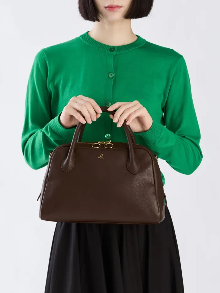 Agns B Shoulder Bags Women Brown Leather Boston Bag
