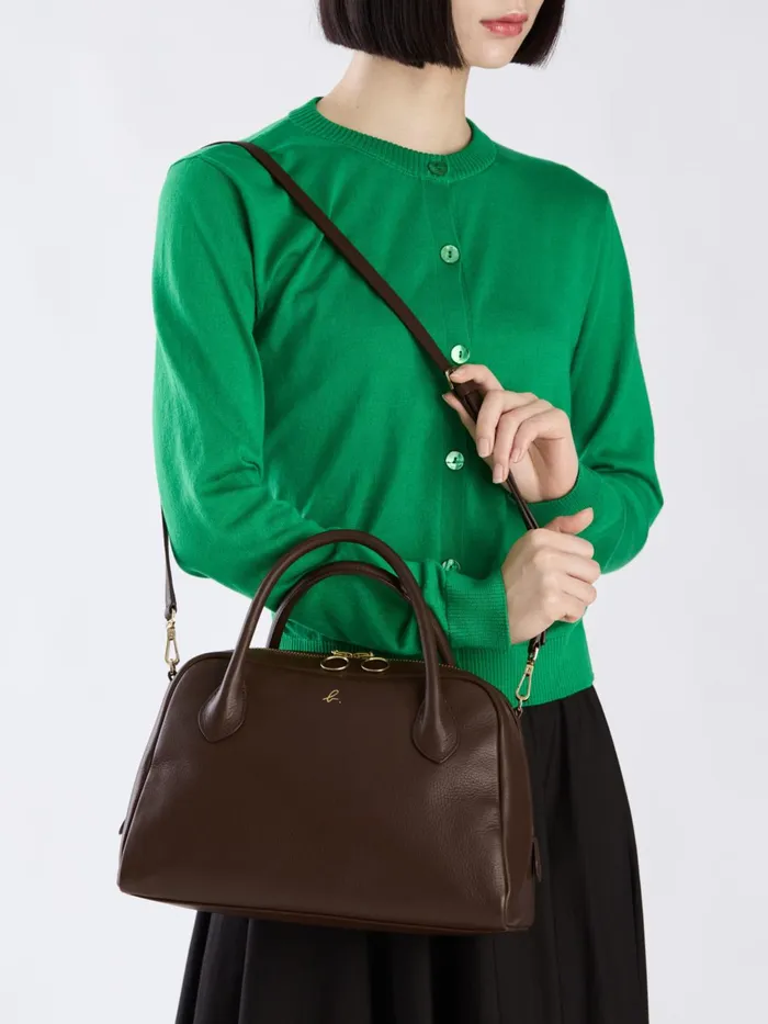 Agns B Shoulder Bags Women Brown Leather Boston Bag