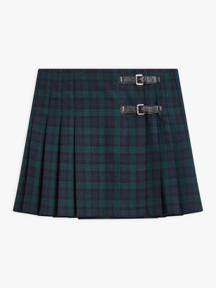 Agns B Skirts and Shorts Women Green Wool Checked Diane Kilt