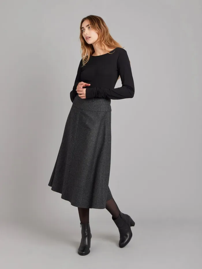 Agns B Skirts and Shorts Women Grey Tweed Woolen Skirt