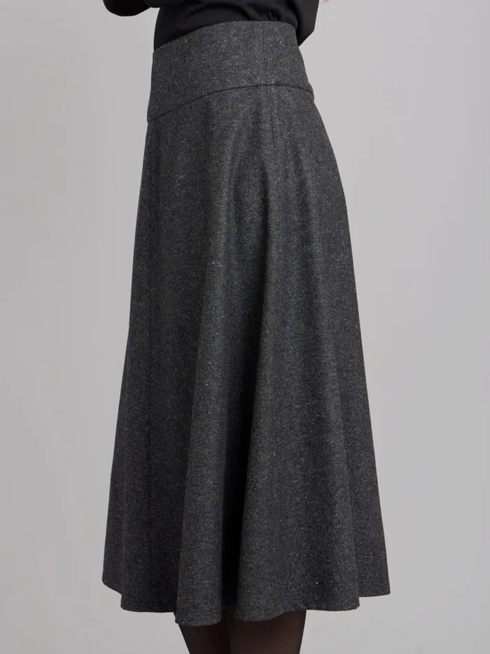 Agns B Skirts and Shorts Women Grey Tweed Woolen Skirt