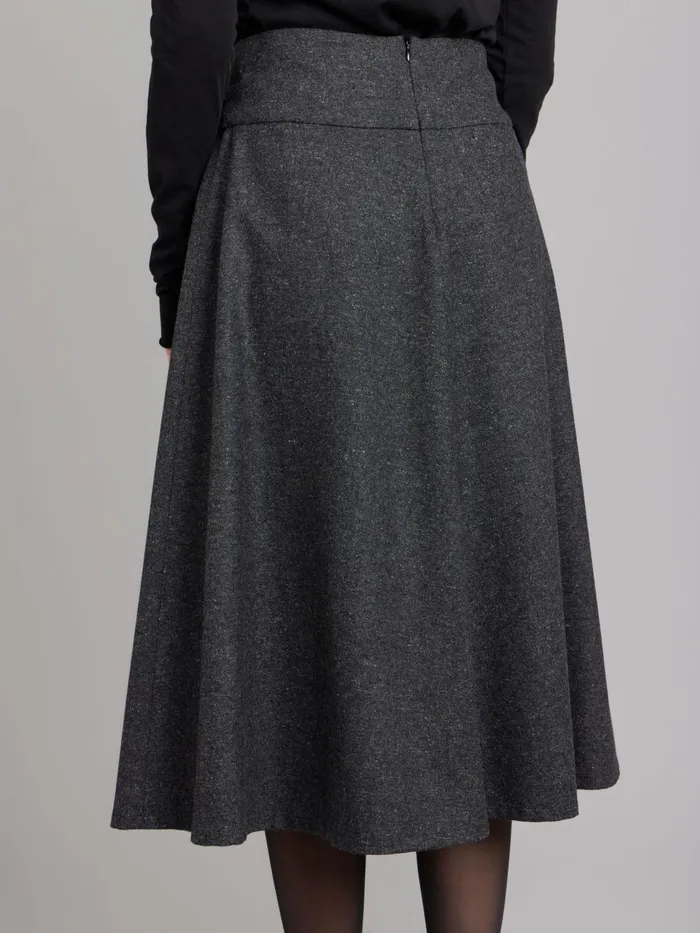 Agns B Skirts and Shorts Women Grey Tweed Woolen Skirt