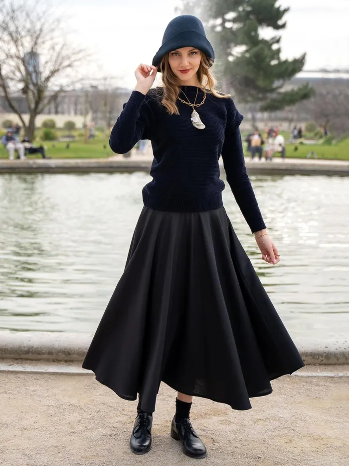 Agns B Skirts and Shorts Women Tabou Black Wool Skirt