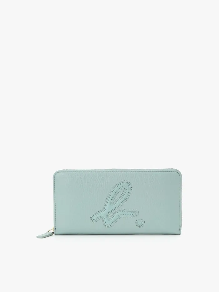 Agns B Small Leather Goods Women Blue Smooth Leather 034b034 Logo Wallet