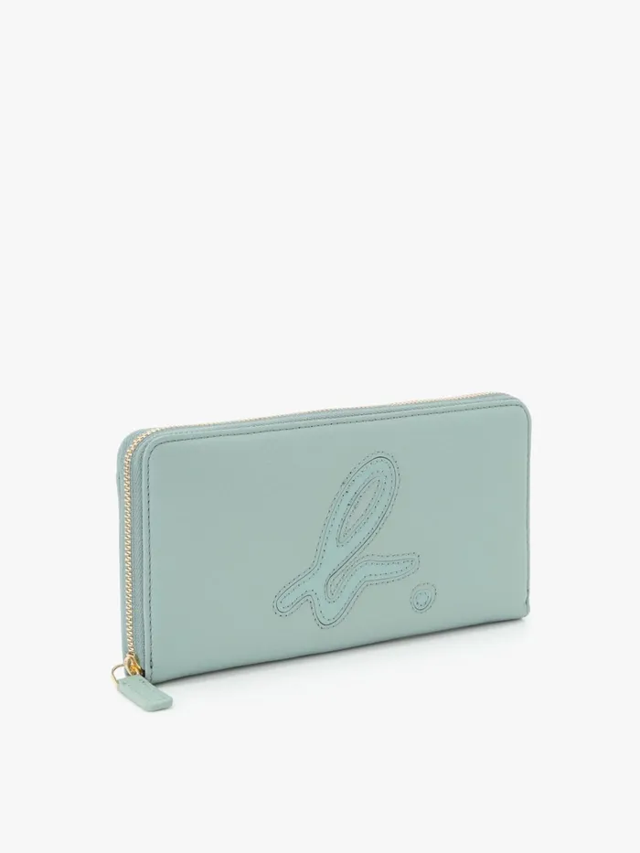 Agns B Small Leather Goods Women Blue Smooth Leather 034b034 Logo Wallet