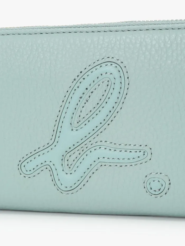 Agns B Small Leather Goods Women Blue Smooth Leather 034b034 Logo Wallet