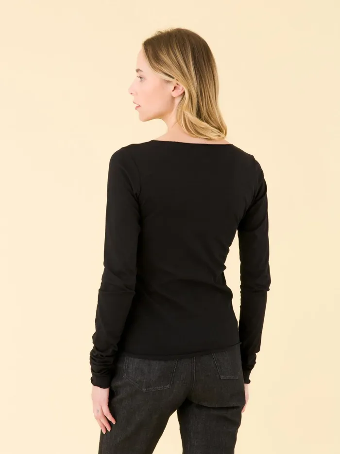 Agns B Tshirts and Tank Tops Women Black Extralong Sleeves Ultra Tshirt