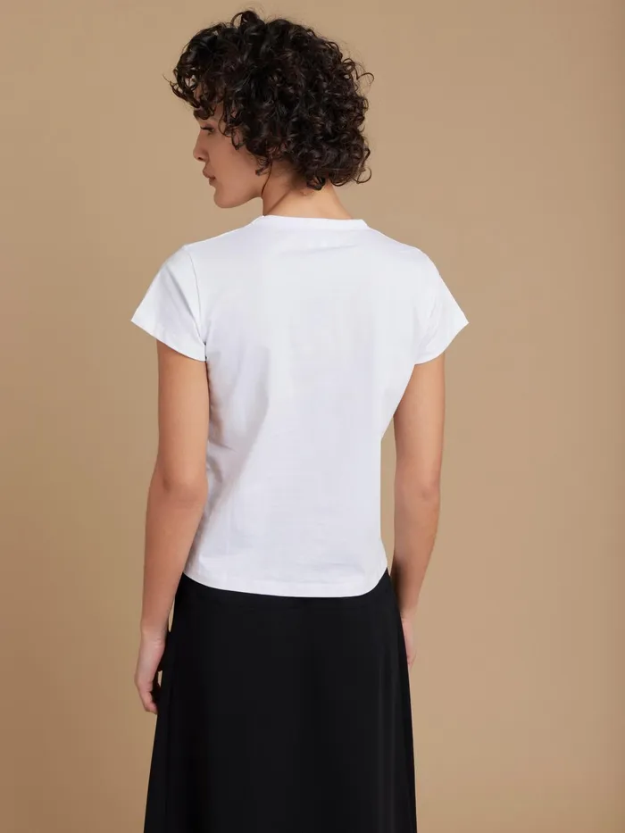 Agns B Tshirts and Tank Tops Women White Cotton Encyclopdie Screenprint Brando Tshirt