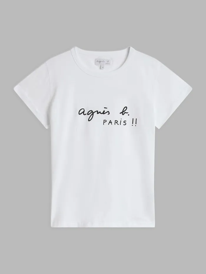 Agns B Tshirts and Tank Tops Women White Cotton Jersey Brando Tshirt Screenprinted PARIS Agns B Tshirts and Tank Tops Women White Cotton Jersey Brando Tshirt Screenprinted PARIS