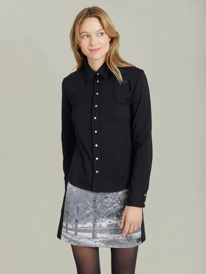 Agns B Tops and Shirts Women Black Cotton Jersey New Parmina Shirt