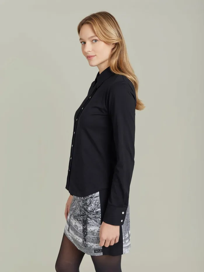 Agns B Tops and Shirts Women Black Cotton Jersey New Parmina Shirt
