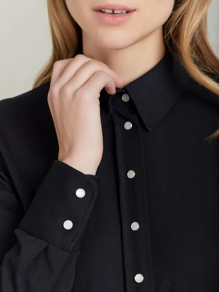Agns B Tops and Shirts Women Black Cotton Jersey New Parmina Shirt