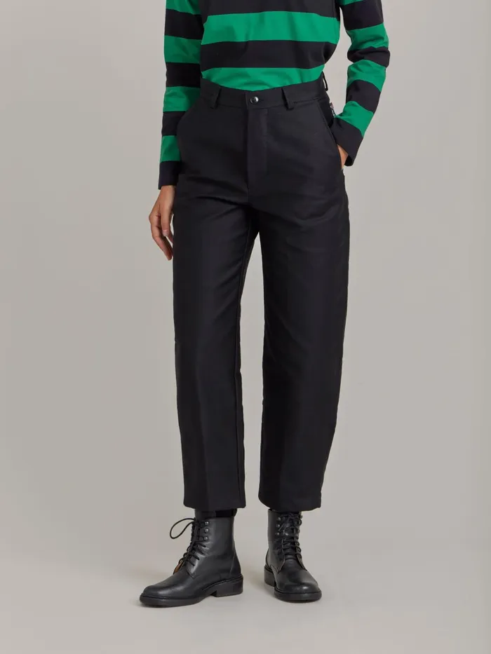Agns B Trousers and Jeans Women Black Cotton Trousers X Dolmen