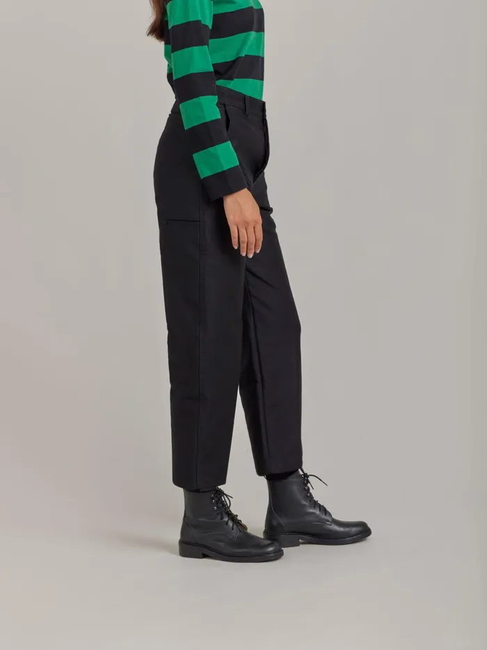 Agns B Trousers and Jeans Women Black Cotton Trousers X Dolmen