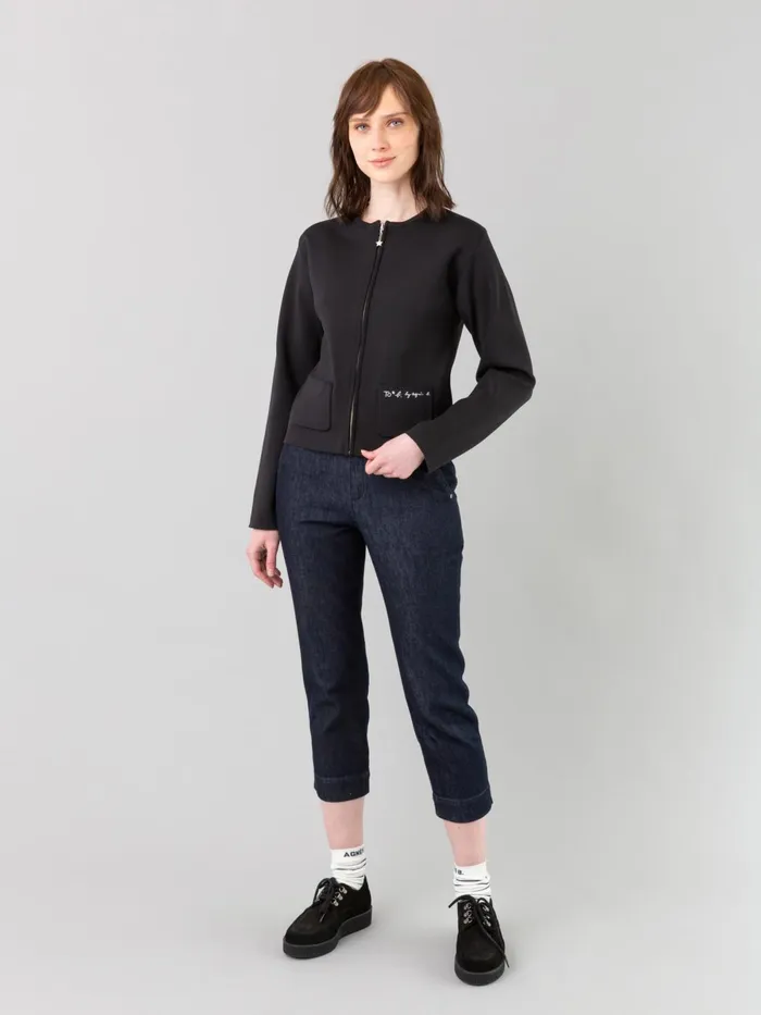 Agns B Trousers and Jeans Women Dark Blue Marilyn Capri Jeans