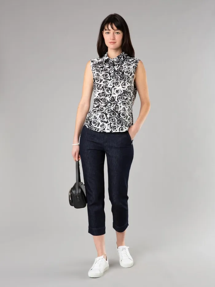 Agns B Trousers and Jeans Women Dark Blue Marilyn Capri Jeans