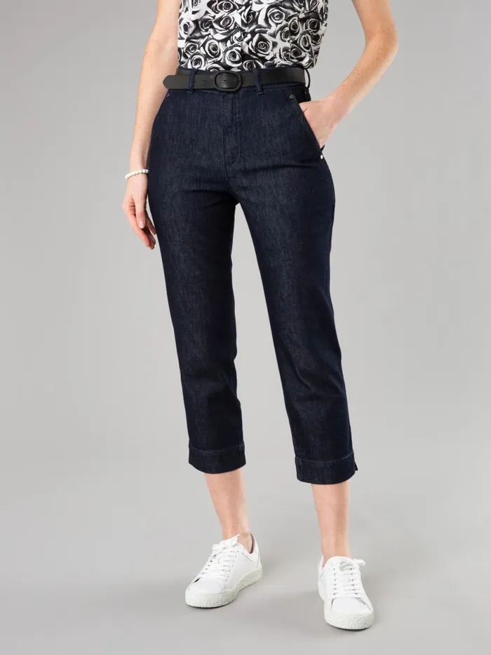 Agns B Trousers and Jeans Women Dark Blue Marilyn Capri Jeans