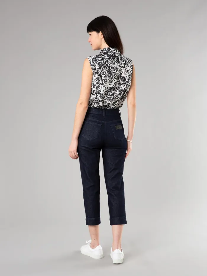 Agns B Trousers and Jeans Women Dark Blue Marilyn Capri Jeans
