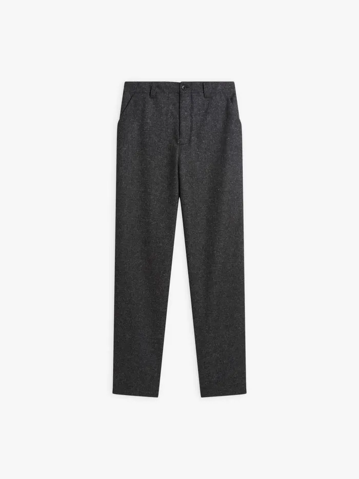 Agns B Trousers and Jeans Women Grey Woollen Tweed Highwaisted Trousers